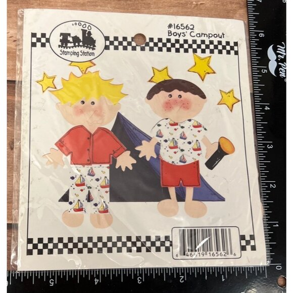 2001 Boys Campout Scrapbook Paper Die Cuts by Stamping Station #16562 - Picture 1 of 3